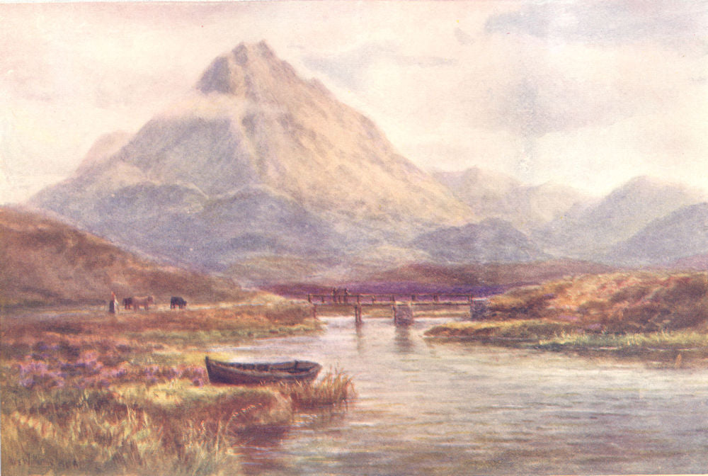 ULSTER. Mount Errigal from the Gweedore River, Donegal. Horses. c1912 print